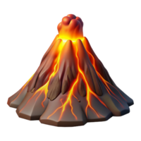 vibrant abstract extraordinary classic A volcanic eruption with lava flowing down the mountainside, fiery orange light, dramatic atmosphere, photorealistic style authentic genuine png