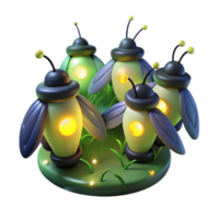 wonderful abstract dramatic modern A group of fireflies at night in a forest, bioluminescent light, magical atmosphere, fantasy art style high resolution genuine png