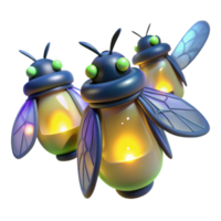 dramatic artistic wonderful contemporary A group of fireflies at night in a forest, bioluminescent light, magical atmosphere, fantasy art style high resolution premium png