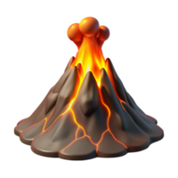 wonderful artistic impressive rustic A volcanic eruption with lava flowing down the mountainside, fiery orange light, dramatic atmosphere, photorealistic style exclusive detailed png
