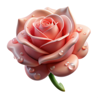 impressive minimalist vibrant modern A single rose covered in raindrops, soft light, romantic mood, photorealistic style exclusive high resolution png