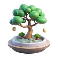 serene traditional beautiful artistic A bonsai tree in a minimalist Zen garden, soft light, serene atmosphere, Japanese art style authentic high quality png