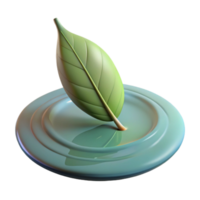 dramatic minimalist wonderful traditional A single leaf floating on a still pond, soft light, contemplative mood, minimalist style 4K high quality png