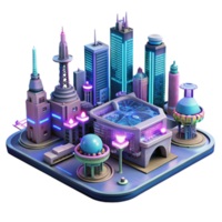 dramatic rustic stunning abstract A futuristic city built on interconnected platforms, neon lights, flying vehicles, cyberpunk style, digital art, premium high resolution png