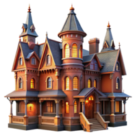 impressive minimalist extraordinary artistic A Victorian mansion, intricate brickwork, warm interior lighting, gothic, digital painting, high quality high quality png