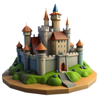 elegant artistic extraordinary rustic A medieval castle perched on a hilltop, fortified walls and towers, overcast skies, historical, digital painting, premium high quality png