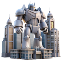 beautiful traditional wonderful abstract A giant robot shaped like a building, futuristic city backdrop, sci-fi, digital art, authentic high quality png