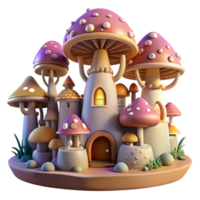 extraordinary vintage wonderful artistic A whimsical gnome city built into giant mushrooms, intricate details, warm, inviting lighting, fantasy art style premium high resolution png