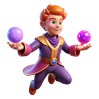 wonderful contemporary vibrant rustic A mischievous imp juggling glowing orbs of arcane energy, dynamic pose, vibrant colors, cartoon style high resolution high quality png