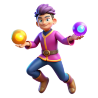 elegant modern extraordinary contemporary A mischievous imp juggling glowing orbs of arcane energy, dynamic pose, vibrant colors, cartoon style detailed high quality png