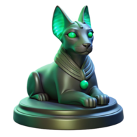 wonderful classic beautiful contemporary A majestic sphinx with glowing emerald eyes, resting on a pedestal of carved obsidian, dramatic lighting, ancient Egyptian style 4K authentic png