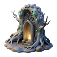 magnificent traditional beautiful abstract A hidden portal shimmering with otherworldly light, nestled within the roots of an ancient tree, mysterious, ethereal style detailed premium png