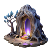 impressive abstract extraordinary traditional A hidden portal shimmering with otherworldly light, nestled within the roots of an ancient tree, mysterious, ethereal style genuine 4K png