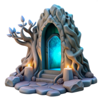 extraordinary vintage vibrant artistic A hidden portal shimmering with otherworldly light, nestled within the roots of an ancient tree, mysterious, ethereal style authentic high resolution png