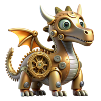 impressive rustic extraordinary artistic A whimsical, clockwork dragon with gears and cogs visible beneath its metallic skin, warm, steampunk lighting, digital art style 4K authentic png