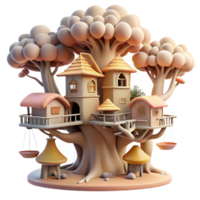 beautiful vintage impressive vintage A whimsical, treehouse village built into the branches of giant, interconnected trees, soft, diffuse sunlight, Ghibli Studio style 4K detailed png