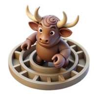 beautiful rustic beautiful artistic A minotaur trapped in the labyrinth, dramatic shadows, ancient Greek pottery style high quality authentic png