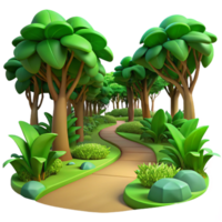 stunning abstract beautiful vintage A winding path through a lush, vibrant green jungle, dappled sunlight filtering through the canopy, Art Nouveau style high quality high quality png