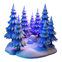 vibrant creative dramatic abstract A snow-covered pine forest at twilight, cool blue tones, soft light, impressionistic style high resolution 4K png
