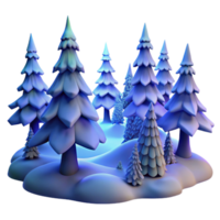 impressive vintage wonderful vintage A snow-covered pine forest at twilight, cool blue tones, soft light, impressionistic style professional premium png