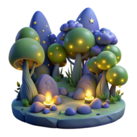 beautiful contemporary dramatic creative A group of fireflies illuminating a dark forest at night, magical and enchanting, fantasy art original genuine png