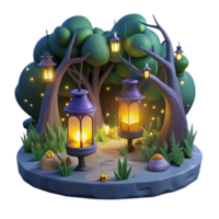 magnificent rustic extraordinary artistic A group of fireflies illuminating a dark forest at night, magical and enchanting, fantasy art high resolution high resolution png