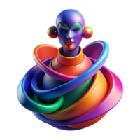 impressive creative extraordinary minimalist Portrait of an abstract figure composed of swirling colors and geometric shapes, conveying a sense of energy and movement. Vibrant, dynamic lighting.... png