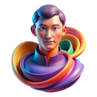 dramatic minimalist beautiful minimalist Portrait of an abstract figure composed of swirling colors and geometric shapes, conveying a sense of energy and movement. Vibrant, dynamic lighting.... png