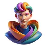 serene modern dramatic traditional Portrait of an abstract figure composed of swirling colors and geometric shapes, conveying a sense of energy and movement. Vibrant, dynamic lighting.... png