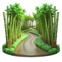 extraordinary artistic wonderful abstract A winding path through a lush, green bamboo forest, dappled with sunlight filtering through the leaves, in a serene, Japanese woodblock print style... png