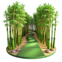 beautiful abstract elegant modern A winding path through a lush, green bamboo forest, dappled with sunlight filtering through the leaves, in a serene, Japanese woodblock print style exclusive high... png