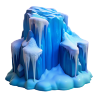 extraordinary creative dramatic rustic A frozen waterfall cascading down a snow-covered cliff, bathed in the cool, blue light of a winter morning, in a realistic, nature photography style... png