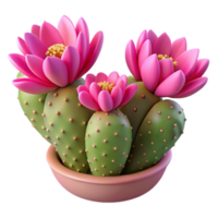 beautiful artistic elegant rustic A desert cactus blooming with vibrant pink flowers, illuminated by the harsh, midday sun, in a bold, graphic art style genuine premium png