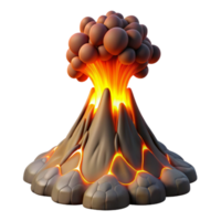 magnificent creative magnificent minimalist A volcanic eruption spewing molten lava and ash into the night sky, illuminated by the fiery glow of the eruption, in a dramatic, apocalyptic style high... png