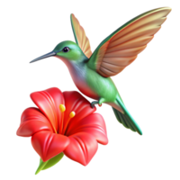 dramatic rustic beautiful abstract A hummingbird hovering in mid-air, sipping nectar from a bright red flower, illuminated by warm, diffused sunlight, in a hyperrealistic, wildlife photography... png