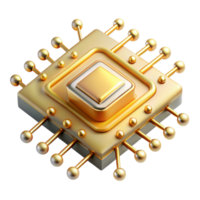 elegant traditional wonderful artistic A single microchip, magnified hundreds of times, intricate pathways glowing with golden light, details rendered with extreme precision, scientific... png