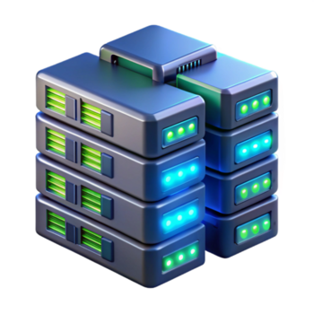 drammatico astratto meraviglioso rustico un' potente ai server azienda agricola, righe di lampeggiante luci e ronzio server, illuminato di freddo blu e verde led, fotorealistico stile autentico 4k png