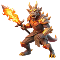 impressive rustic magnificent creative A fierce dragonborn warrior wielding a flaming greatsword, dynamic pose, dramatic lighting, Frank Frazetta style premium detailed png