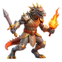 beautiful contemporary stunning modern A fierce dragonborn warrior wielding a flaming greatsword, dynamic pose, dramatic lighting, Frank Frazetta style detailed original png