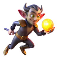 beautiful artistic beautiful classic A mischievous imp stealing a glowing orb, dynamic pose, dramatic lighting, cartoon style high quality high quality png