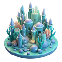 impressive vintage vibrant vintage A serene underwater city built of coral and pearls, illuminated by bioluminescent creatures, ethereal lighting detailed high quality png
