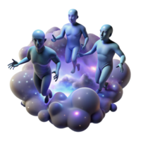beautiful minimalist extraordinary classic A group of celestial beings floating in a nebula, ethereal lighting, cosmic horror style authentic genuine png