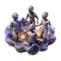 magnificent minimalist elegant classic A group of celestial beings floating in a nebula, ethereal lighting, cosmic horror style high resolution exclusive png