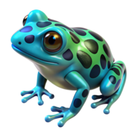 stunning creative stunning minimalist A vibrant poison dart frog, magnified 10x, intricate skin textures visible, neon bioluminescent patterns glowing in a dark rainforest setting, macro... png