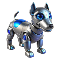 stunning creative magnificent minimalist A futuristic robotic dog, sleek chrome design, glowing blue eyes, cyberpunk style genuine authentic png
