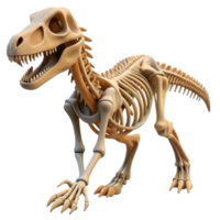 impressive artistic beautiful traditional An intricate, skeletal dinosaur fossil, lit dramatically from below, museum exhibit style detailed original png
