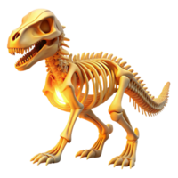 magnificent artistic impressive vintage An intricate, skeletal dinosaur fossil, lit dramatically from below, museum exhibit style professional 4K png