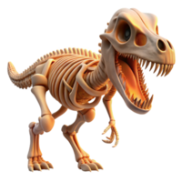 dramatic minimalist vibrant traditional An intricate, skeletal dinosaur fossil, lit dramatically from below, museum exhibit style high quality high quality png