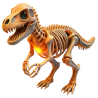 serene modern elegant minimalist An intricate, skeletal dinosaur fossil, lit dramatically from below, museum exhibit style original 4K png
