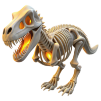 extraordinary abstract vibrant creative An intricate, skeletal dinosaur fossil, lit dramatically from below, museum exhibit style genuine genuine png